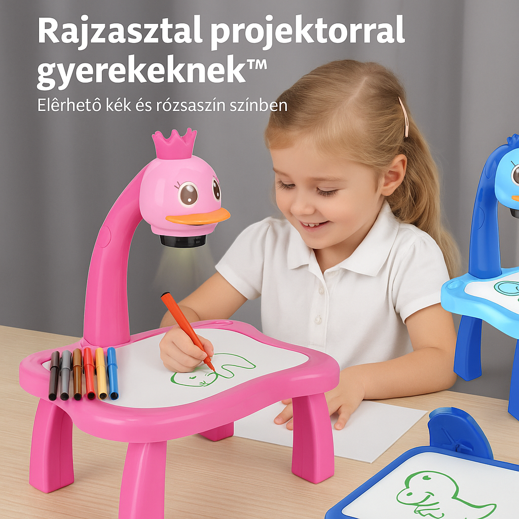 🎨 Rajzasztal Projektorral Gyerekeknek™ – Tanulás Játékon és Színeken Keresztül