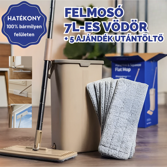 FlatMop™ – 7L-es öncsavaró felmosó + 5 ajándék utántöltő