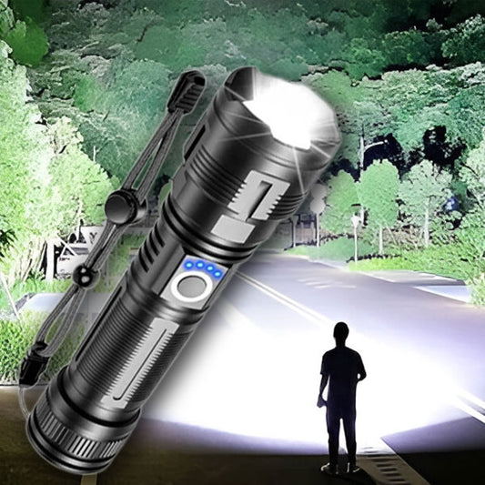 🌲 TAKORA Katonai Zseblámpa – Vízálló, USB-C Töltés, Minden Kalandhoz