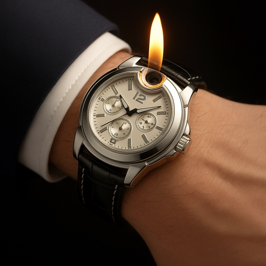 🔥 FlameWatch™ – Stílusos Karóra Beépített Öngyújtóval