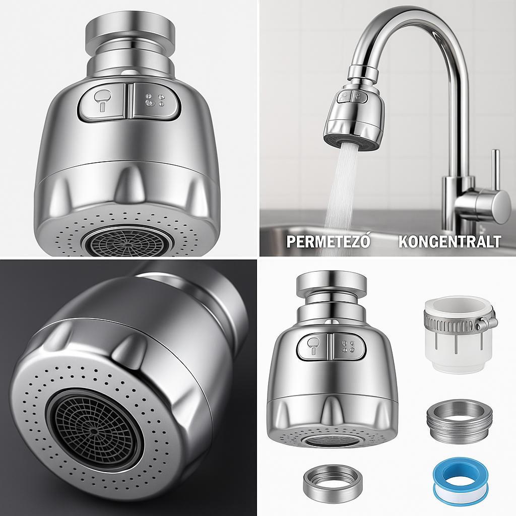 AquaFlex™ – Állítható, 2 Módú Vízszűrős Csapfej