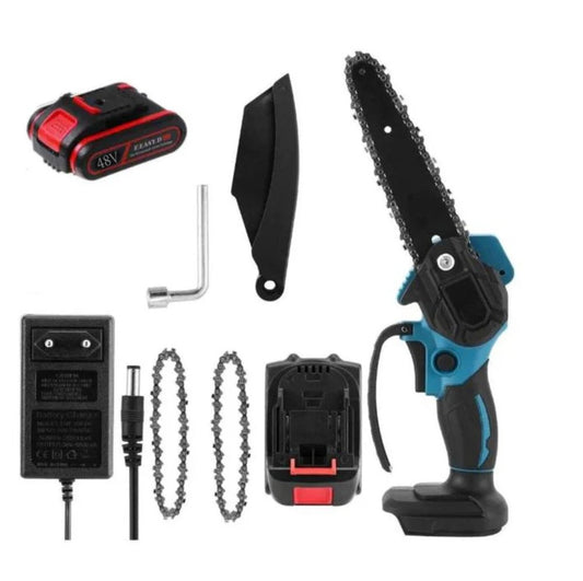 Mini Akkus Láncfűrész – 48V, 2 Akkumulátorral, 15,5 cm